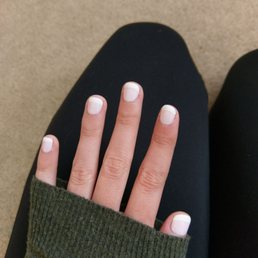 Manicure with gel polish, French tips Manicure with gel polish, French tips
