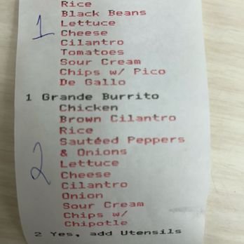 Juan's Mexican Grill - Details of what was ordered is on the receipt - Mexican Near Me - Dunedin, Florida