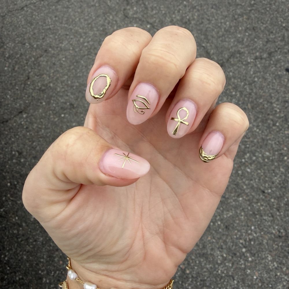 My nails with Egyptian symbols