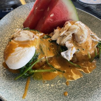 Lamplight Lounge - Crab and Potato Cake Benedict - New American Near Me - Anaheim, California Lamplight Lounge - Crab and Potato Cake Benedict - New American Near Me - Anaheim, California
