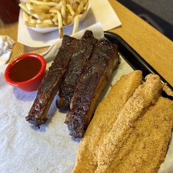 Billy Ray's Catfish & BBQ - Broken Arrow - ribs and fries - Barbeque Near Me - Broken Arrow, Oklahoma