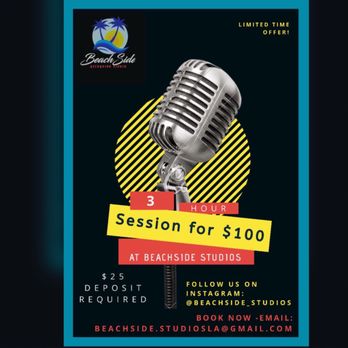 Beachside Recording Studio - Book 3 hours for $100 with Professional sound engineer, discounted rate!!! Regular rate: $40/Hour-with Professional sounds engineering - Videographers Near Me Beachside Recording Studio - Book 3 hours for $100 with Professional sound engineer, discounted rate!!! Regular rate: $40/Hour-with Professional sounds engineering - Videographers Near Me