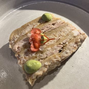 The DeBruce - The only decent course: the "eel" which was a terrine of eel, pork and foie gras. - Bed & Breakfast Near Me - Livingston Manor, New York The DeBruce - The only decent course: the "eel" which was a terrine of eel, pork and foie gras. - Bed & Breakfast Near Me - Livingston Manor, New York