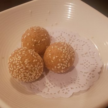 Sora Sushi - three sesame balls on a white plate - Sushi Bars Near Me - Prineville, Oregon Sora Sushi - three sesame balls on a white plate - Sushi Bars Near Me - Prineville, Oregon