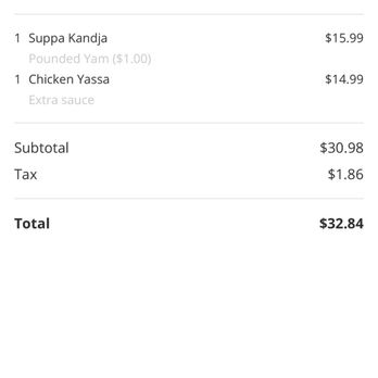 African Delights Restaurant - The order I placed but Chum refused to make the order bc the prices were showing incorrectly online. - Caribbean Near Me - Mableton, Georgia African Delights Restaurant - The order I placed but Chum refused to make the order bc the prices were showing incorrectly online. - Caribbean Near Me - Mableton, Georgia
