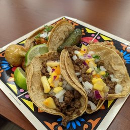 Tacos, onions and peppers