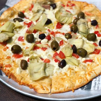 Tavola Restaurant + Bar - Mediterranean Pizza: artichokes, kalamata olives, fresh tomato, feta, garlic, oregano, and extra virgin olive oil ($15.00) - Bars Near Me - Springfield, Pennsylvania Tavola Restaurant + Bar - Mediterranean Pizza: artichokes, kalamata olives, fresh tomato, feta, garlic, oregano, and extra virgin olive oil ($15.00) - Bars Near Me - Springfield, Pennsylvania