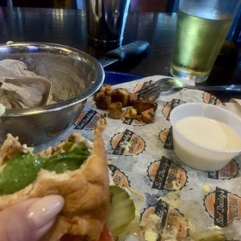 Bad Daddys Burger Bar - Turkey burger & side salad w bleu cheese - Burgers Near Me - Greensboro, North Carolina