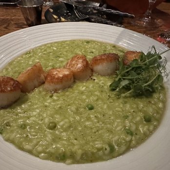 The Foundry Restaurant - Scallops with pesto risotto - American Near Me - Manchester, New Hampshire