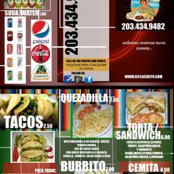 El Placerito Tacos Truck - Menu