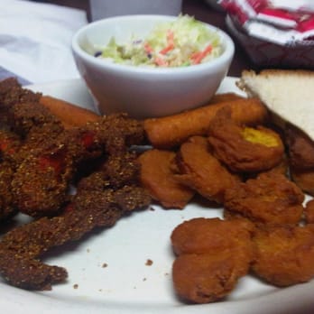 Long Horn Cafe - Spicy Fried Catfish platter ..comes with baked potato but not pictured - Southern Near Me - Bowie, Texas Long Horn Cafe - Spicy Fried Catfish platter ..comes with baked potato but not pictured - Southern Near Me - Bowie, Texas