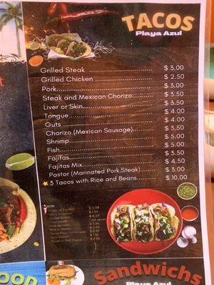 Menu photo 4 El Guanajuato Taco Shop Theodore, AL