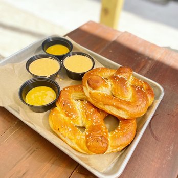 Guggman Haus Brewing Co - Pretzels and beer cheese, and spicy mustard (beware of the spice it's HOT!) - Breweries Near Me - Indianapolis, Indiana Guggman Haus Brewing Co - Pretzels and beer cheese, and spicy mustard (beware of the spice it's HOT!) - Breweries Near Me - Indianapolis, Indiana