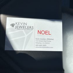 Kevin Jewelers - Sales rep bussiness card