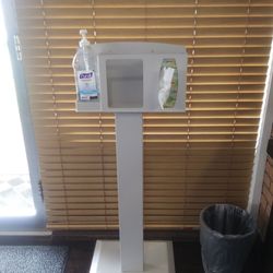 Mercy Medical Clinic - Sanitizing station by the front door