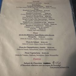 Spuntino Los Gabrieles - Menu
