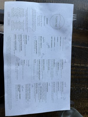 Menu photo 3 Terrene San Francisco, CA