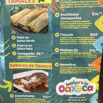Sabores De Oaxaca - Menu - Mexican Near Me - Charlotte, North Carolina