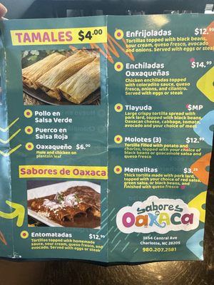 Menu photo 4 Sabores De Oaxaca Charlotte, NC