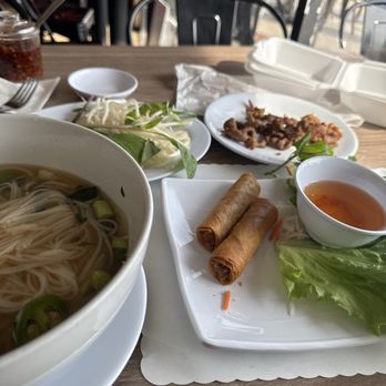 KJB Pho and Eggrolls - Pho with grilled pork and egg rolls - Vietnamese Near Me - Costa Mesa, California