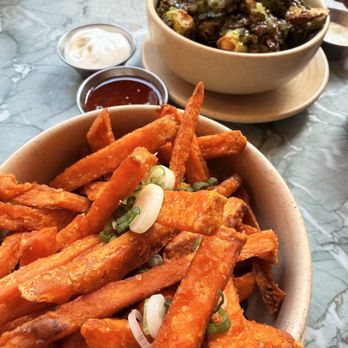 Little Ruby's Williamsburg - Brussel Sprouts and Sweet Potato Fries - Breakfast & Brunch Near Me - Brooklyn, New York