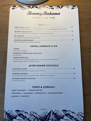 Menu photo 4 Tommy Bahama Restaurant & Bar Honolulu, HI
