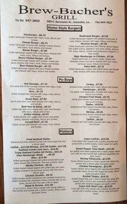 Menu photo 2 Brew Bacher's Grill VI Gonzales, LA Menu photo 2 Brew Bacher's Grill VI Gonzales, LA