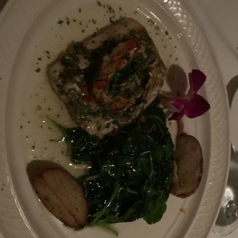 Tavira Restaurant - Grilled rockfish with spinach and the roasted potatoes were divine - Mediterranean Near Me - Chevy Chase, Maryland