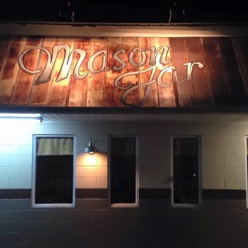 The Mason Jar - the outside of a restaurant at night - Burgers Near Me - Rutherfordton, North Carolina The Mason Jar - the outside of a restaurant at night - Burgers Near Me - Rutherfordton, North Carolina