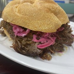 Rooster's Meat Barn - Pulled Lamb with pickled cabbage