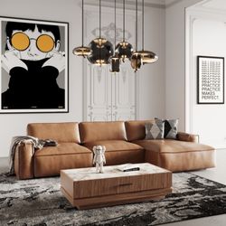 Cornerstone Furniture - Cognac italian leather sofa