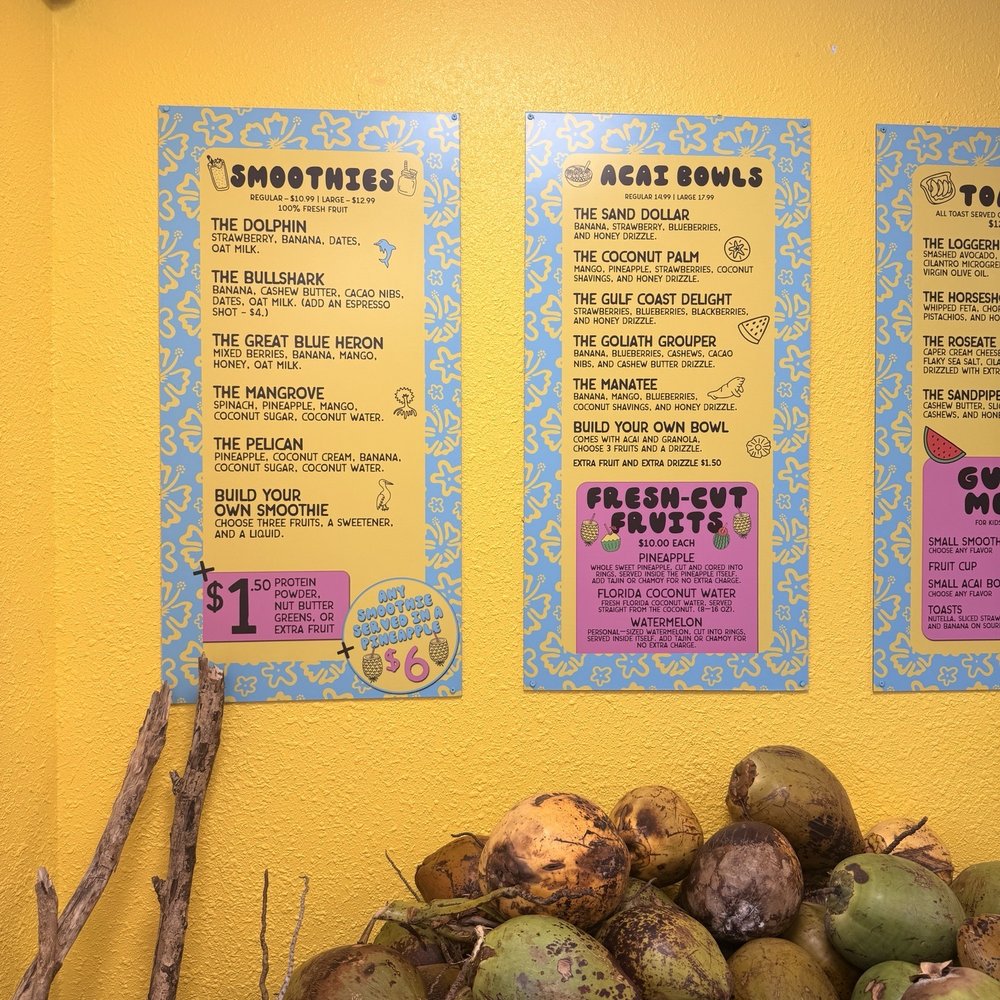 Fruit Float Cafe - Menu - Juice Bars & Smoothies Near Me - Madeira Beach, Florida