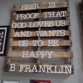 Village Idiot Pub - beer is proof that god loves us and wants us to be happy b franklin - Pubs Near Me - Cocoa, Florida