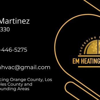 EM Heating and Air Conditioning - Business Card - Heating & Air Conditioning/HVAC Near Me EM Heating and Air Conditioning - Business Card - Heating & Air Conditioning/HVAC Near Me