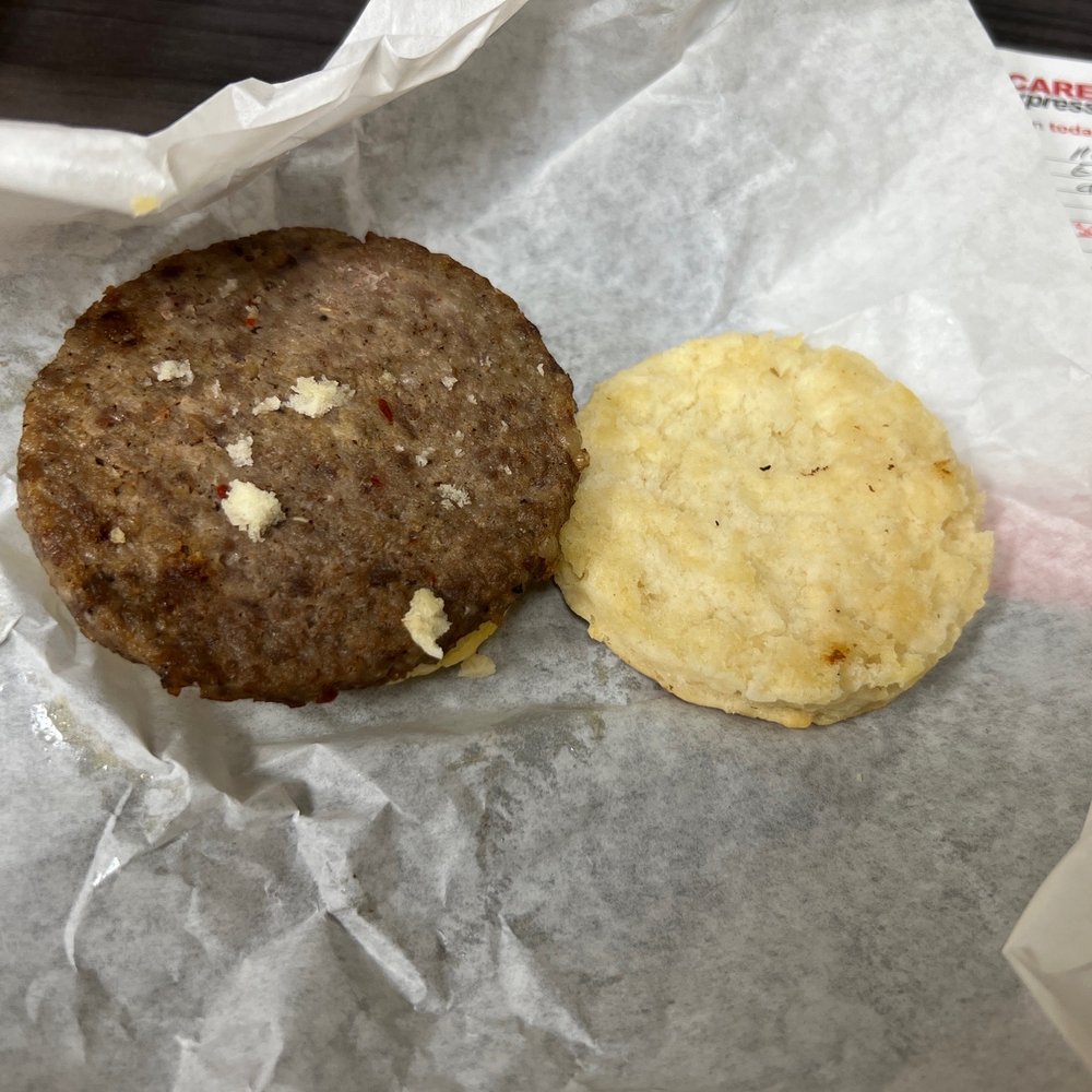 Undercooked sausage biscuit