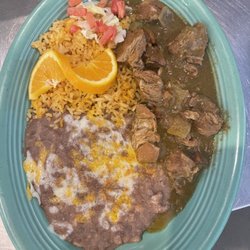 Las Flores Family Mexican Restaurant - Chile Verde Plate!