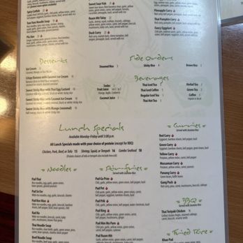 Ta Ra Rin Thai Cuisine - Back side of the menu - Thai Near Me - Springfield, Oregon Ta Ra Rin Thai Cuisine - Back side of the menu - Thai Near Me - Springfield, Oregon