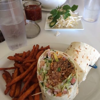 Loving Hut - Burrito, sweet potato fries, and pho. Total bae - Vegan Near Me - Orange, California