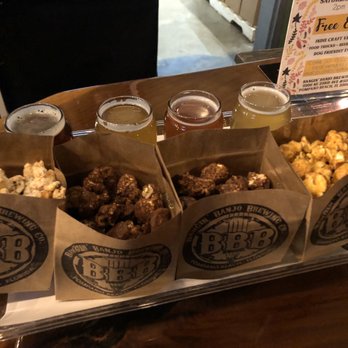 Pompano Beach Brewing Company - Popcorn and beer flight - Breweries Near Me - Pompano Beach, Florida Pompano Beach Brewing Company - Popcorn and beer flight - Breweries Near Me - Pompano Beach, Florida