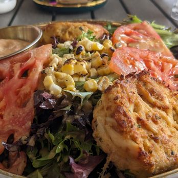 Sugar and Scribe  - Closeup of Mr Jones Salad (crab cakes) - Bakeries Near Me - La Jolla, California