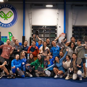 Pickle and Social - Silly group picture. Missing five people in this photo - Pickleball Near Me - Buford, Georgia