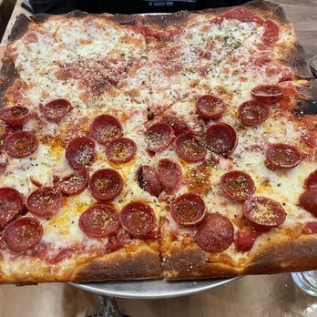 Pizzeria da Laura - Grandma pie with half thick pepperoni and half cheese . Crust was so good. - Pizza Near Me - Berkeley, California Pizzeria da Laura - Grandma pie with half thick pepperoni and half cheese . Crust was so good. - Pizza Near Me - Berkeley, California