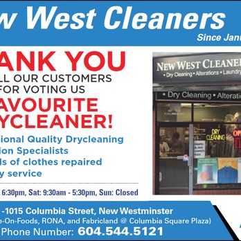 New West Cleaners - New West Cleaners won 1st place in the New West Record's A-LIST 2016 Voting! - Sewing & Alterations Near Me - New Westminster, British Columbia New West Cleaners - New West Cleaners won 1st place in the New West Record's A-LIST 2016 Voting! - Sewing & Alterations Near Me - New Westminster, British Columbia