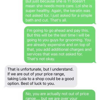 Rainbow Grooming Company - Text message conversation between Rainbow Grooming - Pet Groomers Near Me - Aurora, Colorado Rainbow Grooming Company - Text message conversation between Rainbow Grooming - Pet Groomers Near Me - Aurora, Colorado