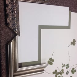 Frame Warehouse - Trying on lots of different frames and mat colors, Christine patiently assisted!