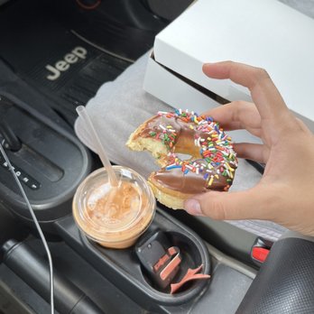 King Donuts - my half eaten donut and Thai tea - Donuts Near Me - Prospect, Kentucky King Donuts - my half eaten donut and Thai tea - Donuts Near Me - Prospect, Kentucky
