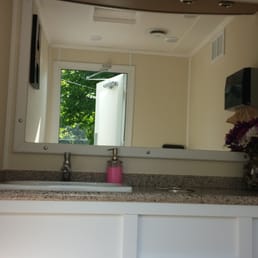 Inside the restroom. Inside the restroom.