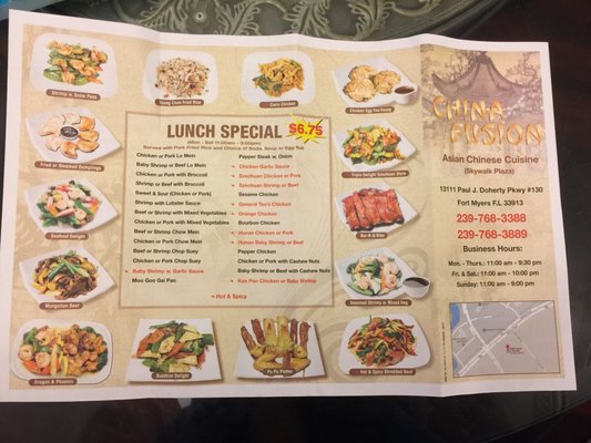 Menu photo 6 China Fusion Fort Myers, FL