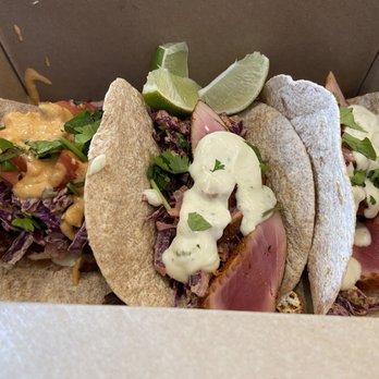 Lota Veco - 1 steak taco, 2 tuna tacos - Vegan Near Me - East Northport, New York Lota Veco - 1 steak taco, 2 tuna tacos - Vegan Near Me - East Northport, New York