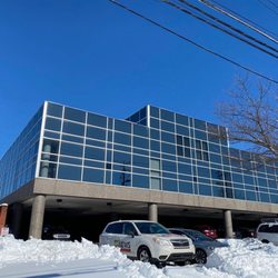 Allentown Public Library - Back side of the library with snow.